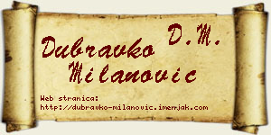 Dubravko Milanović vizit kartica